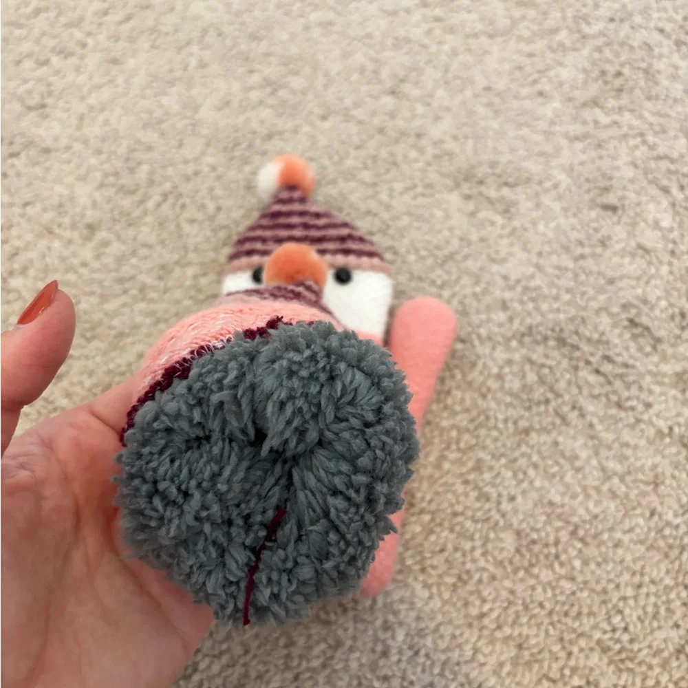 Adorable Pink Penguin BABY Mittens